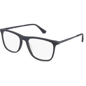 Police POIVPLD05 Herren-Brille inkl. Gläser Vollrand Panto Kunststoff-Gestell 55mm/18mm/145mm, blau