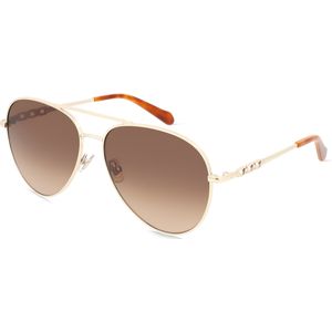 Fossil 206654 Damen-Sonnenbrille Vollrand Pilot Metall-Gestell, gold