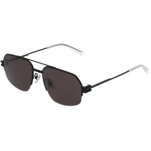 Bottega Veneta BV1127S Unisex-Sonnenbrille Vollrand Eckig Metall-Gestell, schwarz