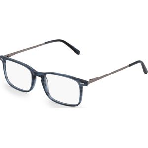 Fielmann BC 014 FLEX CL Herren-Brille inkl. Gläser Vollrand Eckig Blockacetat-Gestell 49mm/18mm/135mm, blau