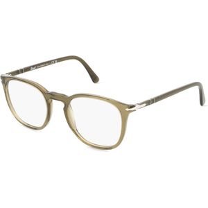 Persol PO3318V Unisex-Brille inkl. Gläser Vollrand Panto Acetat-Gestell 49mm/21mm/145mm, grün