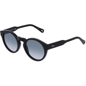 Chloé CH0158S Damen-Sonnenbrille Vollrand Panto Kunststoff-Gestell, schwarz
