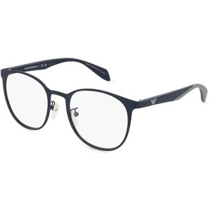 Emporio Armani EA1148 Herren-Brille inkl. Gläser Vollrand Panto Metall-Gestell 52mm/20mm/145mm, blau