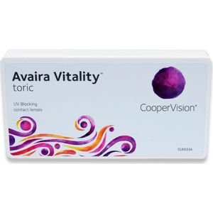CooperVision Avaira Vitality Toric (6er Packung) Monatslinsen (-7 dpt, Zyl. -2,25, Achse 120 ° & BC 8.5) mit UV-Schutz