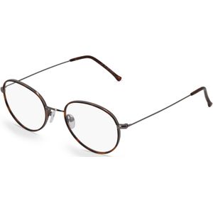 Fielmann BD 422 PANTO CL Unisex-Brille inkl. Gläser Vollrand Panto Edelstahl-Gestell 48mm/20mm/145mm, braun