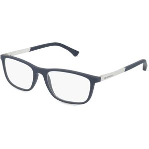 Emporio Armani EA3069 Herren-Brille inkl. Gläser Vollrand Eckig Kunststoff-Gestell 55mm/17mm/140mm, blau