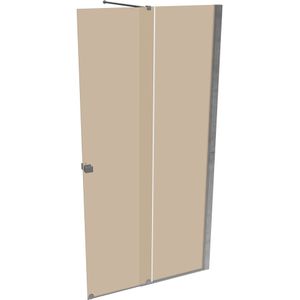 HÜPPE Xtensa pure schuifdeur, 1-delig, met vast segment, op maat gemaakt, B 1000-1800mm, H 2001-2200mm, bevestiging rechts, dwarsbalk, XT0282069341