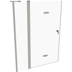 HÜPPE Design pure vouwdeur, met vast segment, linksdraaiend, breedte 1400mm, hoogte 1900mm, 8P7002087321
