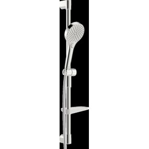 HANSA HANSAVIVA wandbeugelset, Eco, 766mm, met 3-straals Handbrausen, incl. Brauseschläuche, zeepbakje, chroom, 441602100009