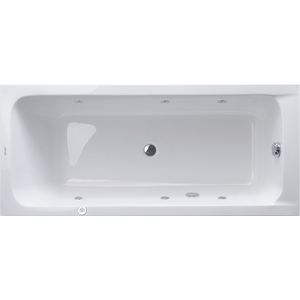 Duravit D-Code whirlpool, 1800x800mm, 2 rughellingen, Jet Project, rechthoekig, middenafvoer, wit glanzend, 760101000JP1000
