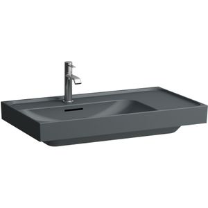 LAUFEN Meda wastafel, onderbouw, 800x460mm, planchet rechts, 3 kraangaten, met overloop, H8171167581081