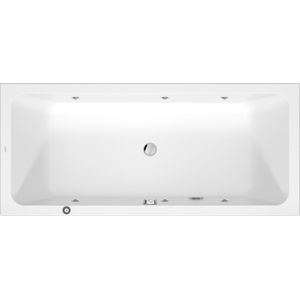 Duravit D-Code whirlpool, 1800x800mm, 2 rughellingen, Jet Project, rechthoekig, einde afvoerpoot, wit hoogglans, 760672000JP1000