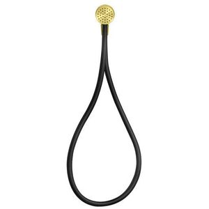 Gessi HI-FI, muuraansluitbocht set 1/2, mat zwart doucheslang 1,50 m, anti-kalk handdouche en muuraansluitbocht, 63199246