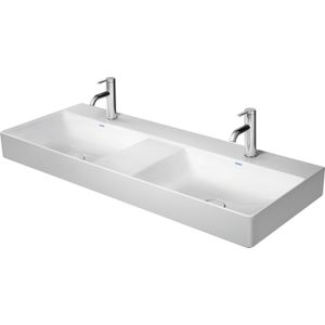 Duravit DuraSquare dubbele wastafel, meubel dubbele wastafel 120x47cm, zonder kraangat, zonder overloop, met kraangat bankje, 23531200701