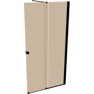 HÜPPE Xtensa pure schuifdeur, 1-delig, met vast segment, op maat gemaakt, B 1000-1800mm, H 2001-2200mm, bevestiging rechts, dwarsbalk, XT0282123378