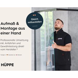 HÜPPE Xtensa pure schuifdeur, 1-delig, met vast segment, op maat gemaakt, B 1000-1400mm, H 1200-2000mm, bevestiging links, stabilisatiebalk, XT0184182341