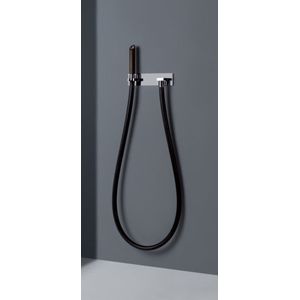 Gessi Waterslang Kneipp, Kneipp slang zwart, houten douchekop, uitvoering met douchehouder en muuraansluitbocht, 32961087