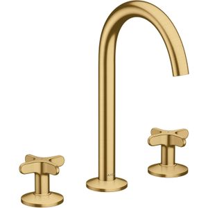 hansgrohe AXOR One 3-gats wastafelkraan 170 met kruisgrepen en PUSH pop-up afvoer, 48040250