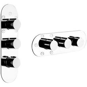 Gessi Anello, inbouwklare set met 3-/4- of 5 individueel regelbare wandcontactdozen, 43072707