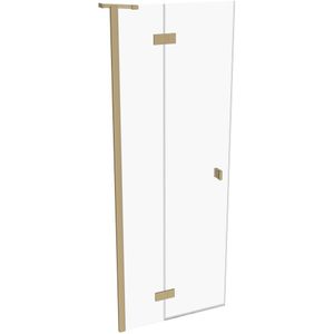 HÜPPE SolvaPro taatsdeur gedeeltelijk omkaderd, vierhoek, met vast segment, op maat gemaakt, B 70-120cm, H 200,1-220cm, 7T038155H321