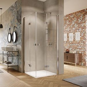 HÜPPE Solva vouwdeur, gedeeltelijk omlijst, rechtse bevestiging, breedte 1000mm, hoogte 2000mm, S21605123381