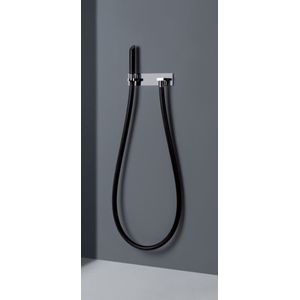 Gessi Waterslang Kneipp, Kneipp slang zwart, kunststof douchekop, uitvoering met douchehouder en muuraansluitbocht, 32963080