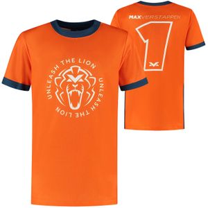 Kids - Sportshirt - Oranje - Unleash The Lion - 98-104 - Max Verstappen