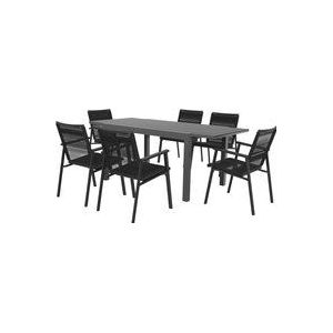 Uitschuifbare tuintafel met 6 tuinstoelen LIVARNO home Miami