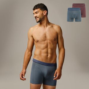 Bamigo Paul Slim Fit Boxers Mauve Wine-Stormy Weather (2-pack)