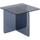 Goossens Salontafel Davey vierkant, glas zwart, modern design, 50 x 46 x 50 cm