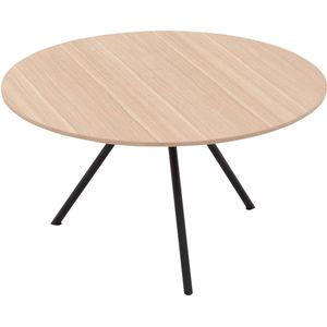 Goossens Salontafel Bo rond, hout eiken wit, modern design, 60 x 33 x 60 cm