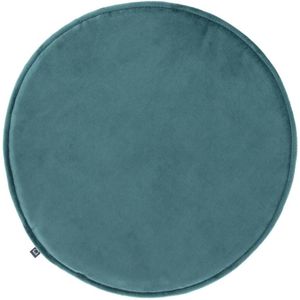 Kave Home Rimca, Rimca rond stoelkussen fluweel turquoise Ø 35 cm (mtk0140)