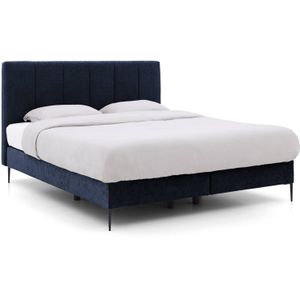 Goossens Boxspring Ease Solid Incl. Matras, Vlak 180 x 210 cm (=2x 90 x 210 cm) met hoofdbord + 2x matras shapes 1