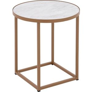 Goossens Salontafel Livia rond, hpl roze, modern design, 41 x 42 x 41 cm