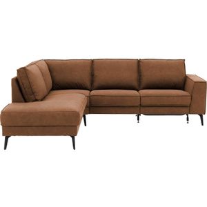 Goossens Hoekbank Larisse Met Relaxfunctie bruin, microvezel, modern design