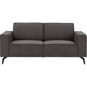 Goossens Hoekbank Hercules donkergrijs, microvezel, 2-zits, modern design