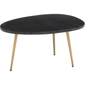 Goossens Salontafel Enzo ovaal, marmer zwart, elegant chic, 70 x 35 x 50 cm