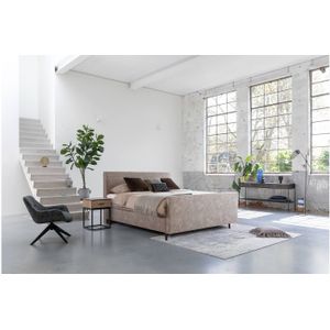 Goossens Boxspring Compleet Forma Frame, Vlak 160 x 200 cm(=2x 80 x 200 cm)+ hoofdb.+vtbord, 2x matras e.stevig pocketv., 1 x topper luxafoam