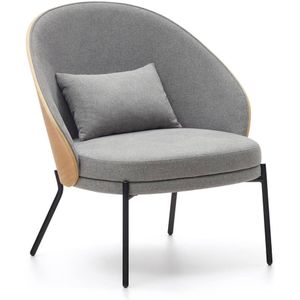 Kave Home Fauteuil Eamy, Fauteuil inclusief kussen, rugleuning naturel