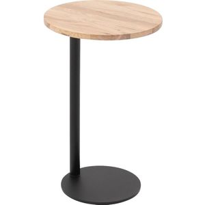 Goossens Nachtkastje Runt, hout eiken wit, stijlvol landelijk,