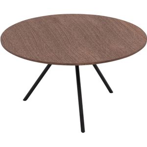 Goossens Salontafel Bo rond, hout eiken donker bruin, modern design, 60 x 33 x 60 cm