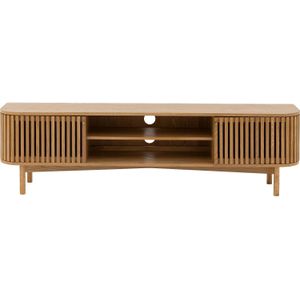 Goossens - Soho - Tv Meubel - Hout Blank - 2 Deuren 2 Open Vakken 180 Cm