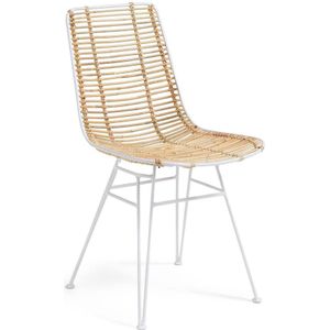 Kave Home Kave Home Eetkamerstoel Tishana wit synthetic wicker/rattan
