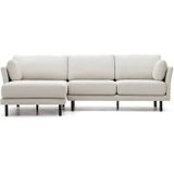 Kave Home Gilma bruin, stof, 3-zits,  met chaise longue rechts