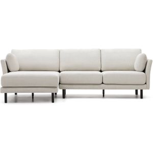 Kave Home Gilma bruin, stof, 3-zits,  met chaise longue rechts
