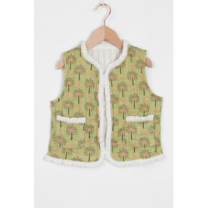 Groen Reversible Gilet Met Ruffles