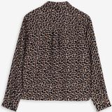 Bruine blouse met leopard print