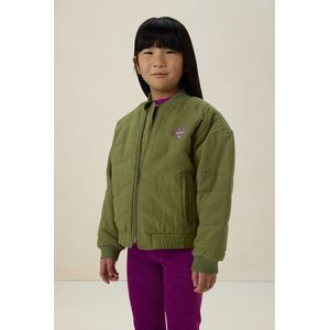 Groen bomberjack met artwork