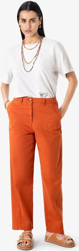 Jeans - Donkeroranje - Mid Waist Tapered Leg