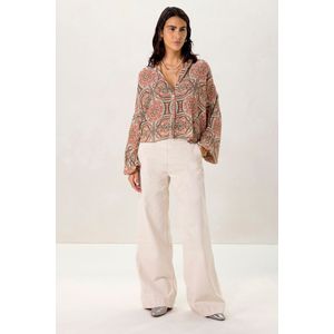 Witte wide leg corduroy broek